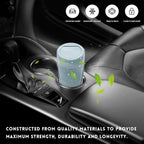 Wevdn Car Trash Can Bin with Lid, Mini Leakproof Vehicle Side Door Cup Holder Trash Can with Lid, Multipurpose Organizer Portable Garbage Bin for Cup Holder Car Home Office (Dark Green)