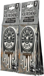 Hanging Air Freshener, Black Frost Scent 6 Pack, Great for Cars, Trucks, SUVs, RVs, Home, Garage, Workspace, Dorm Room & More (2 x 3 Packs) - AIR40502