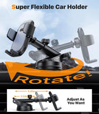 Ultra Stable Phone Holders for Your Car [Powerful & 360 Adjustable Suction Cup] Universal Car Phone Holder Mount Long Arm Flexible Car Mount for Dashboard Windshield Air Vent All Phone Case