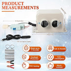 12V 800w Car Heater 2 Hole Portable Windshield Defroster Kit Winter Fast Heating Electric Automobile Interior Heaters Low Noise Removing Window Defogger with Cigarette Lighter for 12V Vehicle