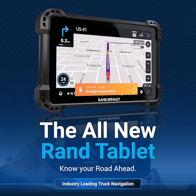 Rand McNally GPS Tablet, 6 Inch, Truck Navigation, Android, Real-Time Traffic, Fleet Management, RANDTAB6
