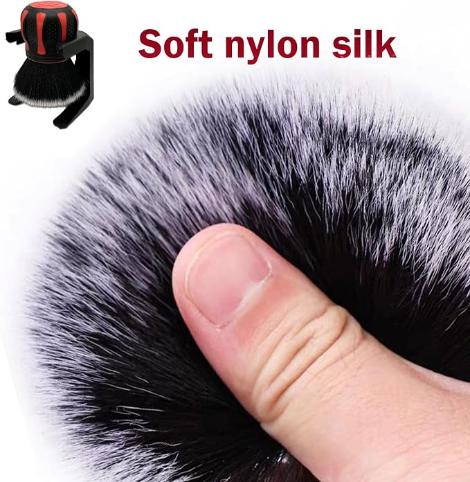 Car Interior Brush, Soft Bristles with Storage Rack, Car Beauty Tools, Car Detailing Brush Kit, Suitable for Most Cars (Red)