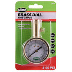 20459 Tire Pressure Gauge, Dial, Analogue, Brass Tire Gauge (5-60 psi)
