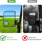 Golf Cart Mirror No Drilling Side Mirrors with Blind Spot Mirrors Universal for Yamaha, Club Car, EZGO, Folding Side Rear View Mirrors Adjustable 180 Degree HD Glass