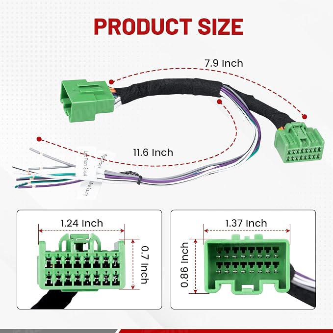 Amplifier Integration Harness for 2016-2024 Chevy Camaro, 2020-2023 Polestar 2 Non-Bose for Factory Adding Aftermarket Subwoofer Amp T Harness Wiring Speaker Connector
