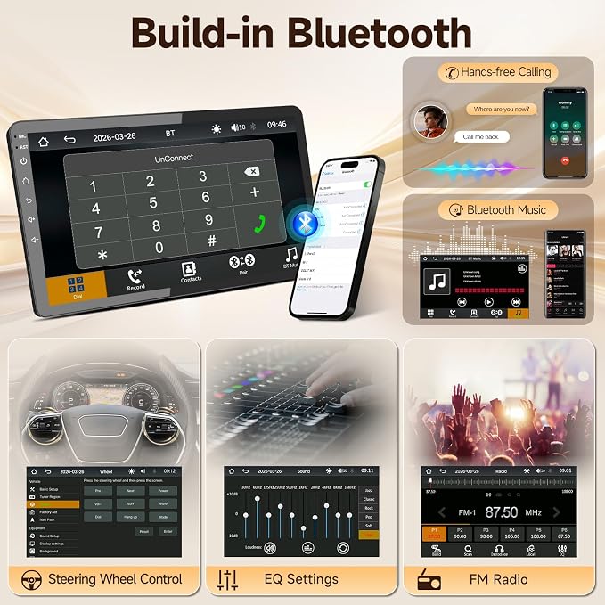 Car Stereo for Toyota Sienna 2004 2005 2006 2007 2008 2009 2010 Linux Fast Boot Wireless CarPlay and Android Auto, 9 inch Touch Screen for Toyota Sienna Bluetooth FM 1280P Backup Camera SWC