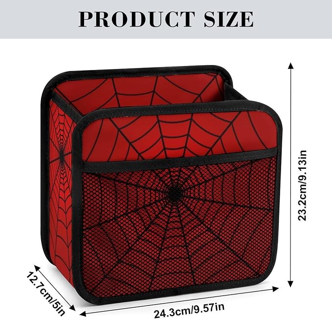 Car Backseat Organizer - Cute Aesthetic Car Storage Bin with Mesh Pocket & Reinforced Base - Universal Fit Hanging Seat Back Accessories for Women (Red)