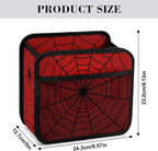 Car Backseat Organizer - Cute Aesthetic Car Storage Bin with Mesh Pocket & Reinforced Base - Universal Fit Hanging Seat Back Accessories for Women (Red)