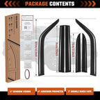 Rain Guards Compatible with 2024-2025 Toyota Land Cruiser LC250 GDJ250 TRJ250, Tape-On Extra Durable Side Sun Rain Guard 2024 2025 Land Cruiser Visor Deflectors Black - 6 PCS