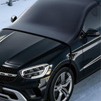 Windshield Cover for Ice and Snow,Black Winter Summer Sunshade with Thickened 600D Oxford Fabric, Universal Car Frost Shield Snow Cover Windshield Protector