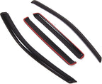 Outside Mount Window Vent Visors Rain Guards Compatible with Jeep Compass 2007-2010 | Side Window Wind Deflectors Rain Shields | Smoke Tinted, 4 Pcs Set, DGWV-268