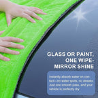 2 Pack XL Car Drying Towel – 1300GSM Ultra Absorbent Microfiber, 24"x36" Large Size, Twisted Loop, Lint-Free & Streak-Free for Auto Detailing, Car, SUV, Truck (Gray-Green)