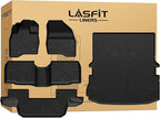 Floor Mats & Cargo with Backrest Mat for Ford Explorer 2015-2019 7 Seats All Weather Protector TPE Easy Clean Car Floor Liner Custom Fit for 5-pc Full Set Black