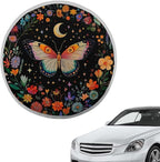 Butterfly Car Steering Wheel Cover Sun Shade,Anti-Heat Steering Wheel Protector,Universal 17 inch Auto Steering Wheel Sun Block Cover,Cute Steering Wheel Accessories for Women