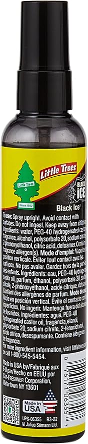Car Air Freshener | Spray Provides a Long-Lasting Scent for Auto or Home | On-the-go Freshness | Black Ice, 6 Air Fresheners