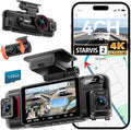N6 PRO STARVIS 2 4K 4-Channel Dash Cam, 360° All-Around View (4K+1080Px3), Front Rear and Dual Inside Car Camera, 5GHz WiFi, GPS, 8-IR Lamps Night Vision, Free 128GB Card, 24/7 Parking Mode