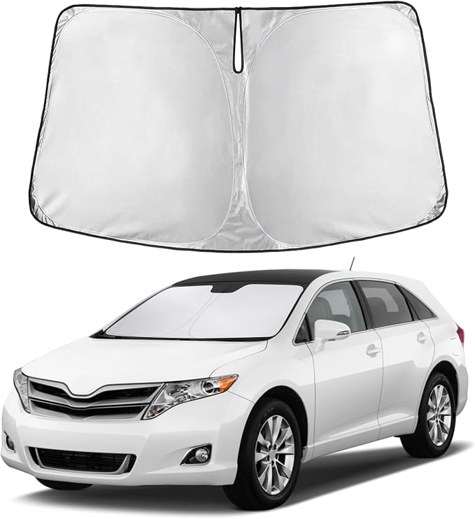 Windshield Sunshade Compatible for Toyota Venza 2009-2013 2014 2015, Sun Visor for Front Windshield & Window Sun Shade Cover, UV Heat Blocker & Protector, Car Accessories