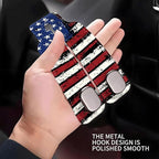 Car Seat Headrest Hook, Universal Leather Cute Hanger Holder Hook, Storage Organizer Interior Accessories for Purse Bags Handbag Vintage American Flag