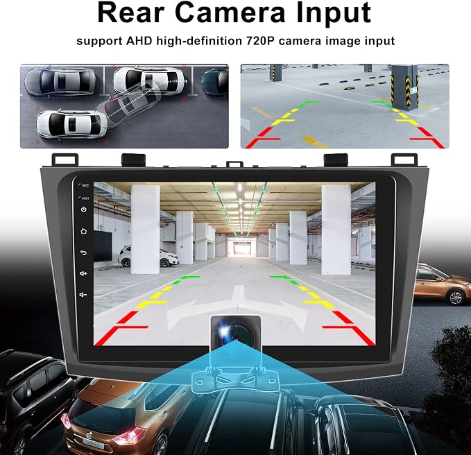 Car Radio Stereo for Mazda 3 2009 2010 2011 2012 2013,Android 15 2G+64G Wireless Carplay Android Auto,9 Inch Touchscreen Car Radio GPS WiFi Bluetooth FM/RDS SWC Dual USB/AUX-in Backup Camera