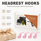 Car Seat Hooks for Headrest 4 Pack, Car Seat Back Storage Hook, Universal Vehicle Headrest Hanger for Purse, Handbag, Coat, Umbrella, Grocery Bags, Practical Interior Accessories