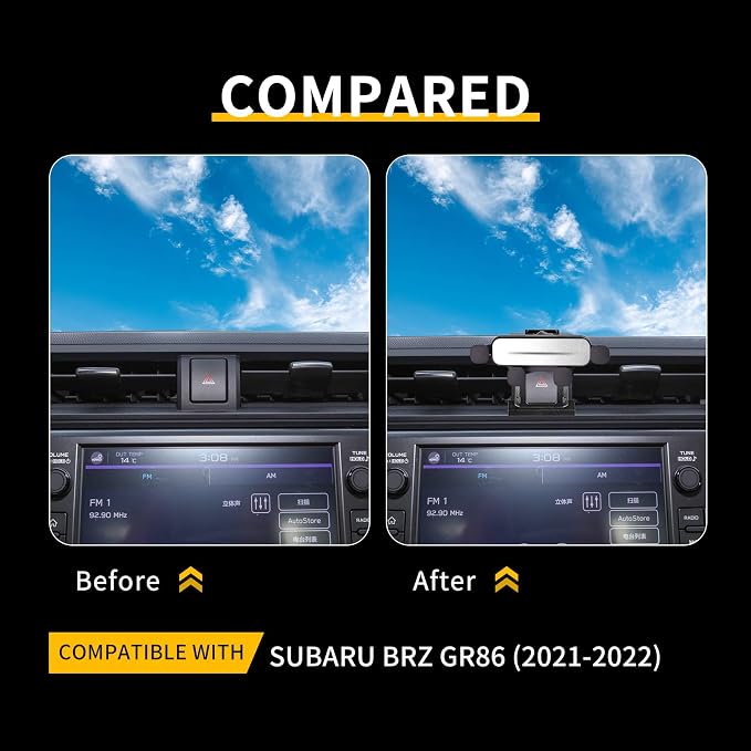 for Toyota GR86 Subaru BRZ 2021 2022 2023 2024 2025 Universal Auto Phone Holder Car Cradle Rotatable Clip Cell Phone Cradle Mount Fit for 3.5-5.5 Inch Phone Interior Accessories