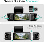 4 Channel Dash Cam 3K Front and Rear Inside 560° Coverage with Magnetic Side Cameras Car Camera with 3.18”Touch Screen 24/7 Parking Mode 5.8GHz WiFi GPS Voice Control (No SD Card)