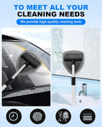 5 Pack Microfiber Windshield Cleaning Pads, Replacement Heads Cover for Windshield Cleaner Tools, Cleaning Tool Bonnets Fits Window Reach Tool, Washable & Reusable Handle Not Included (Grey)