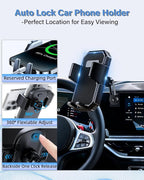 PZK Car Phone Mount for BMW X5 2024-2026 X6/ BMW X7 2023-2026 Accessories | Custom 14.9-inch Screen Auto Lock Car Phone Holder 360° Rotating Extension Rod Hands-Free Not Affect Air Vent Cradles