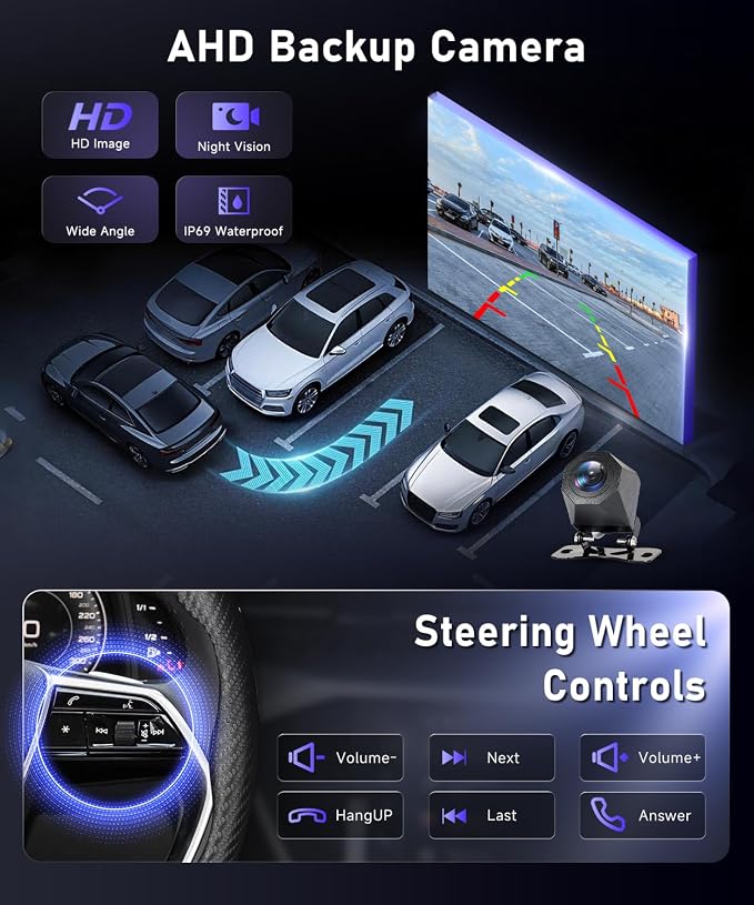 4G+64G 7' Car Radio Stereo for Toyota 4Runner 2002-2009/Tundra 2003–2006/Corolla 2003–2008/Sequoia 2003-2007,IPS Touch Screen/Android 15/Wireless CarPlay/Android Auto/GPS/WiFi/Backup Camera