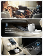Retractable Car Charger for iPhone, for iPhone 17 Pro Max 16 15 14 13 12 Plus Mini, Cute 4 in 1 Retractable USB C Car Charger Fast Chareg for Women Men, 84W Fast Charging Car Accessorie | Multiple Ports Car Charger, Retractable Car Charger Fast C...