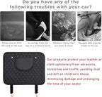 2 PCS Car Kick Mats, Leather Back Seat Protector with Storage Bag, Waterproof Automotive Backseat Cover Pad Prevent Kids Dirt Mud and Scratch, Interior Car Accessories(Black & Black)