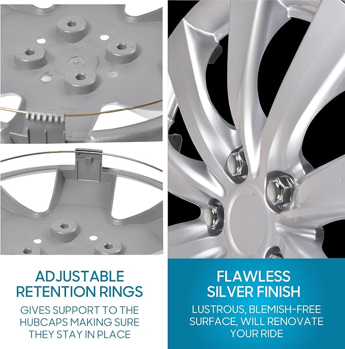 Hubcaps Wheel Covers for (2011-2013) Toyota Camry 16 Inch Hubcaps Set of 4, Snap-on Direct OEM Replacement for Toyota Corolla Hubcaps 16 Inch Wheel Covers Impact-Resistant High Durability