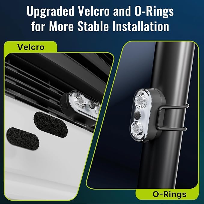 Wireless LED Lights for Car 2PCS- Button and Remote Control Interior Ambient Strobe Light, USB-C 120H 8 Colors IP65 Waterproof Rechargeable Underglow Light for Cars, Trucks, eBike, Motorcycle