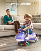 N7 Pro Electric Wiggle Car with Pedal, Rechargeable Battery, CyberWiggle, 2 in 1 Swing Car, 2 Speeds Max 4 Mph, Anti-Rollover, Flashing Wheels, Bluetooth, Ages 3+, 150 Lbs, Pink