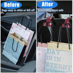 Bling Car Purse Hooks 2Pcs, Durable Car Headrest Hook, Holds 44Lbs, Double-Hooks, Wide-Opening, Rhinestone Automobile Purse Hangers Holder, Bling Car Accessories for Women, Red