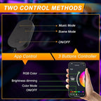 LED Lights for Car Interior 2-Line Inside Cool Accessories Decorations with App and Control Box, Color Changing Footwell Lighting for Cars, Truck, USB DC 5V