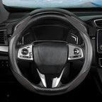 Steering Wheel Cover for Women and Men, Carbon Fiber Plush Steering Wheel Cover Soft Anti-Slip Comforting, Universal 15 Inches Steering Wheels Accessories (Carbon Fiber Black/Gray)
