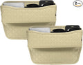 2pcs Car Seat Gap Filler Organizer 11.5 x 8 x 2.1 Inch Leather Universal Car Organizer Storage Box Between Seat and Console for Phone Sunglasses Keys, Beige