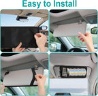 Car CD Holder Visor Organizer, DVD Storage Case for Vehicle Sun Visor, 12 Capacity Disc Holder for CDs/DVDs/Blu-ray, Car Interior Storage Organizer Black