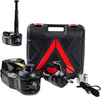 Electric Hydraulic Car Jack Kit 5 Ton 12V Portable Lift Range 17.7 Inch with Impact Wrench and Tire Inflator Pump for SUV Sedan Truck Car Repair Floor Jack for Vehicle Tire Change with LED Light