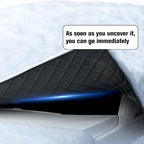 5-Layer Larger Covering Windshield Cover, UV Heat Insulation Sun Shade Cover, All Season Snow Ice Waterproof Windshield Cover, Hail Protector for Sedan Compact Hatchback (Size M)