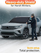 Car Snow Cover Compatible for Volkswagen Tiguan | Windshield Cover for Ice and Snow with S-Hook Straps | Heavy-Duty 600D Oxford Winter Car Cover, Waterproof & Anti-Slip