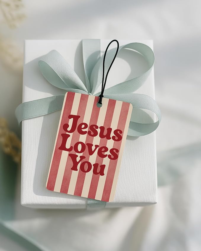 Pink and Green Christian Car Air Freshener 4 Pcs for Women Girls | Boho Religious Car Accessories Mirror Decor, Christian Hanging Air Freshener for Cars Closet Drawer Books