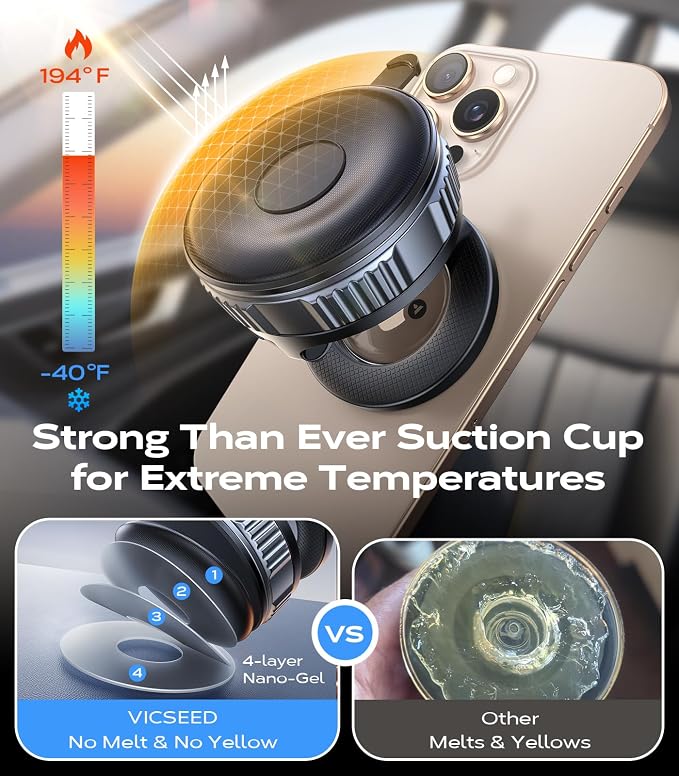 2026 Upgraded Car Phone Holder for Magsafe Car Mount [85 LBS Strongest Suction] Vacuum Magnetic Phone Holders for Your Car 360° Adjustable Car Phone Mount for iPhone 17 Pro Max 16 15 14 Purple