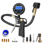 Digital Bike Tire Pressure Gauge, Presta Valve Adaptor, Schrader to Presta Valve Adapter for Air Compressor, Schrader Valve Adapter, Easiest Use Presta and Schrader Air Compressor Tool