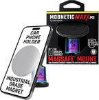 MobNetic Maxx MS - MagSafe Compatible Car Phone Mount w/ 90º Tilt, 360º Rotation & Durable Aluminum Build, Magnetic Holder for iPhone & Android Devices, USA Assembled - Multi-Colored