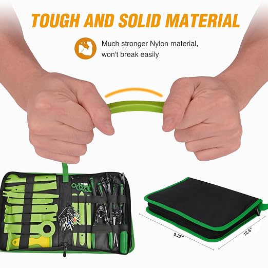 238Pcs Trim Removal Tool, Auto Push Pin Bumper Retainer Clip Set Fastener Terminal Remover Tool Adhesive Cable Clips Kit Car Panel Radio Removal Auto Clip Pliers, Green