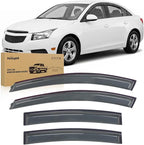 Tape-On Window Visors for Chevy Cruze Sedan 2011-2015, Rain Guards Wind Deflectors Vent Shades, Smoke Sun Rain Guard, 4PCS