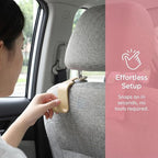 4PCS Car Seat Headrest Hooks, Auto Back Seat Hanger Holder, Durable Stylish Vehicle Organizer Universal Car Interior Accessories, Storage Hooks for Purses, Bags, Clothes (Carbon Fiber/Beige)