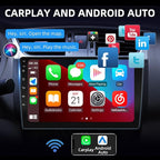 10 Inches Double Din Car Stereo, Apple CarPlay Screen, 2G+32G, Bluetooth Android Auto Screen with Backup Camera, Touch Screen, WiFi, Mirror Link, HiFi, GPS, FM